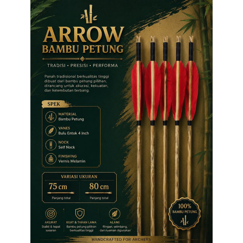 Arrow Bambu Petung Bulu Entok 4inch
