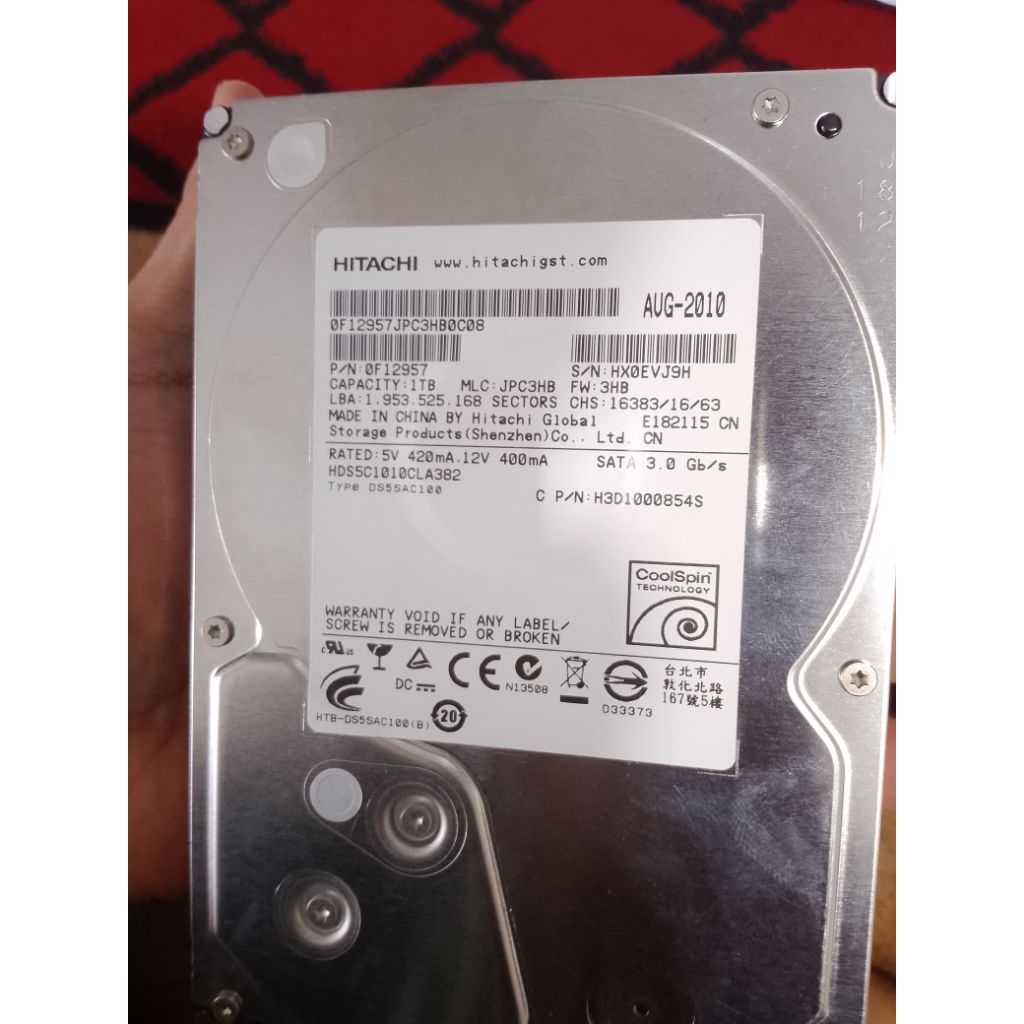 hardisk hdd 3.5 asli Hitachi 1TB