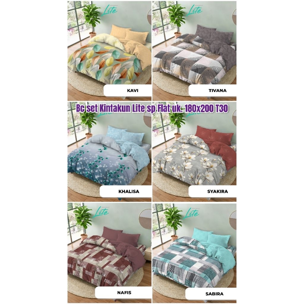 Bedcover set kintakun lite uk. 180x200 tinggi 30cm