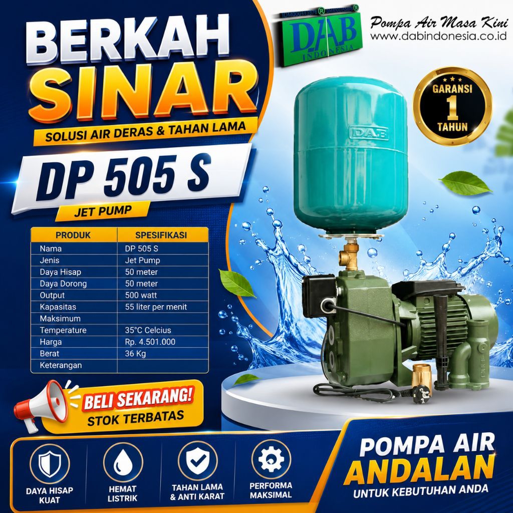Pompa Air Jet Pump DAB 505 DAB INDONESIA ORIGINAL