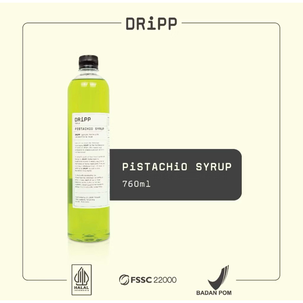 DRiPP Pistachio Syrup - Perasa Minuman Berbentuk Perasa Pistachio