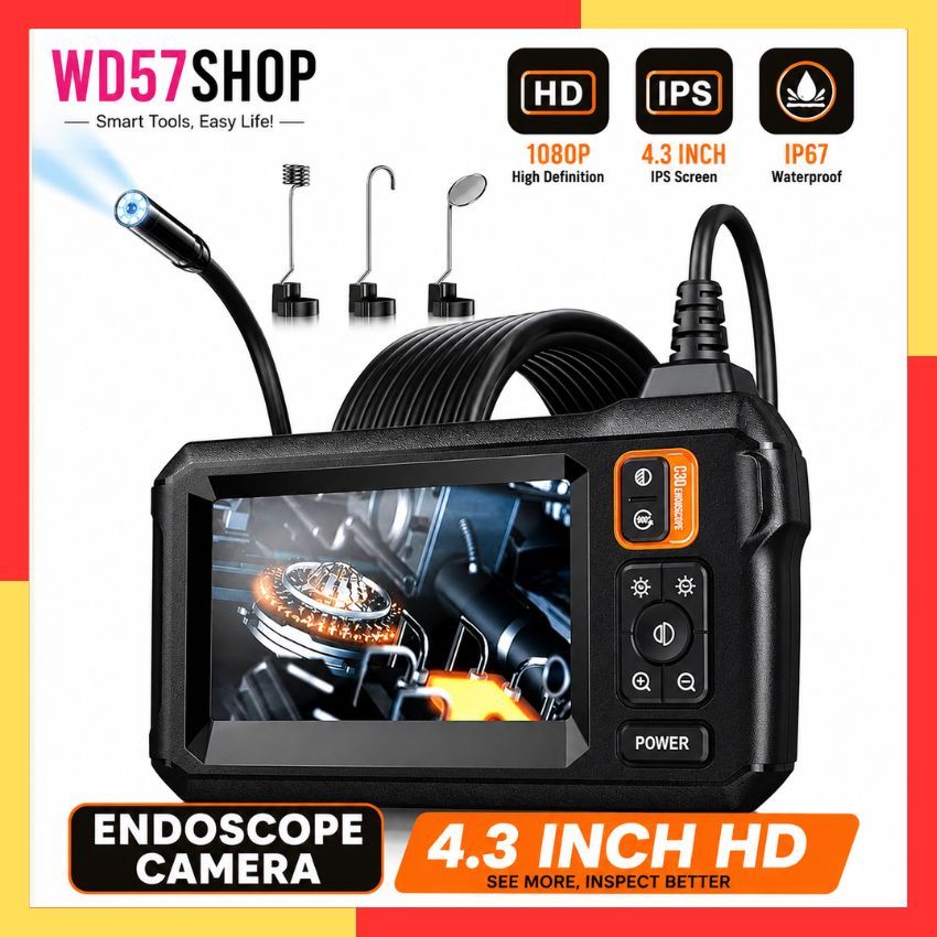 Kamera Mini Kecil Tersembunyi Waterproof Anti Air Endoscope Industrial 4.3 Inch IPS LCD 1080P