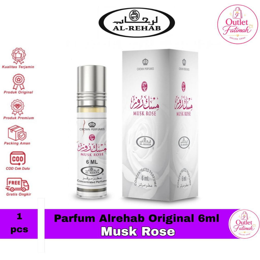 Parfum al rehab Musk rose 6ml original saudi / minyak arrehab