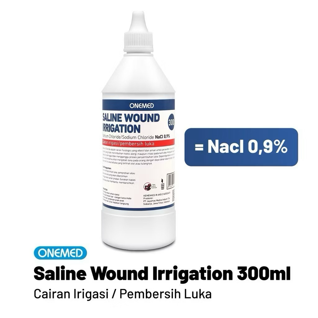 Saline Wound Irrigation 300ml Onemed / Cairan Pembersih Luka Nacl 0,9%