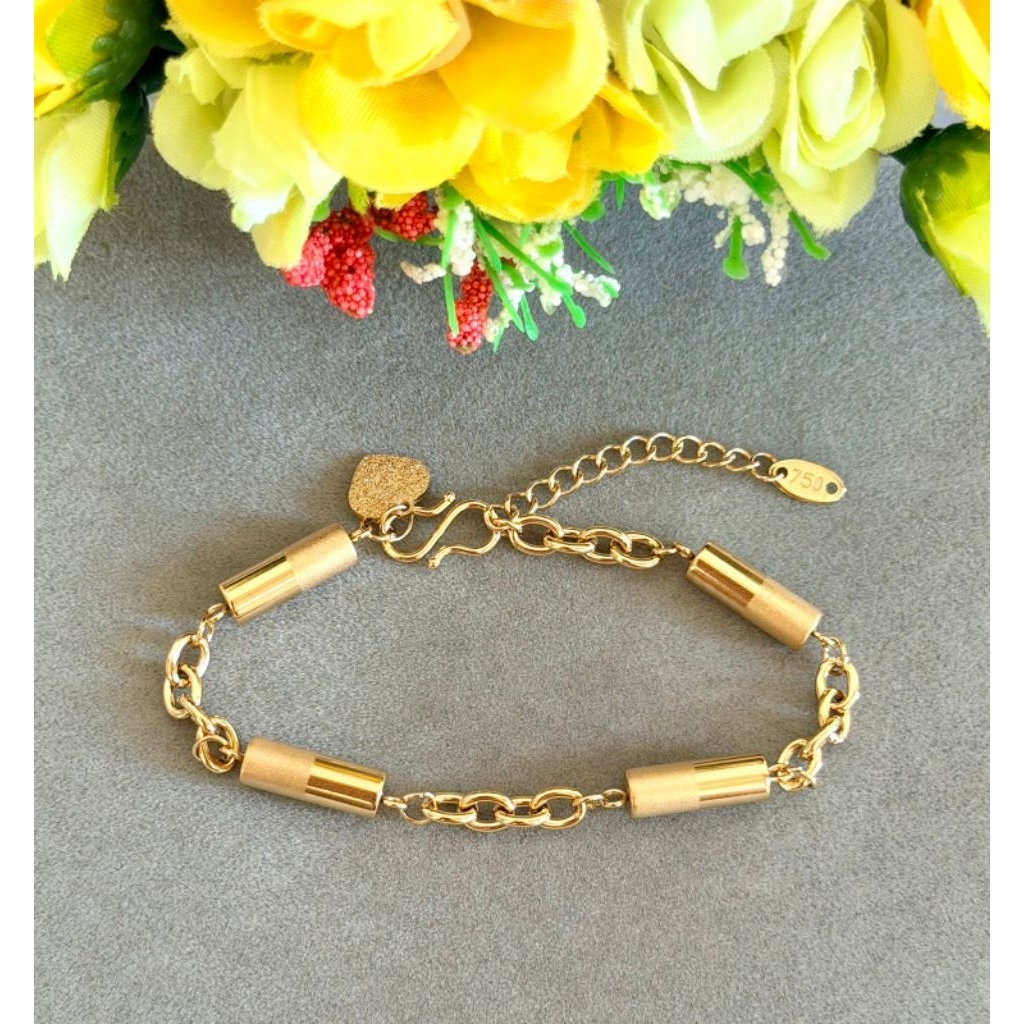 Gelang titanium bambu gold