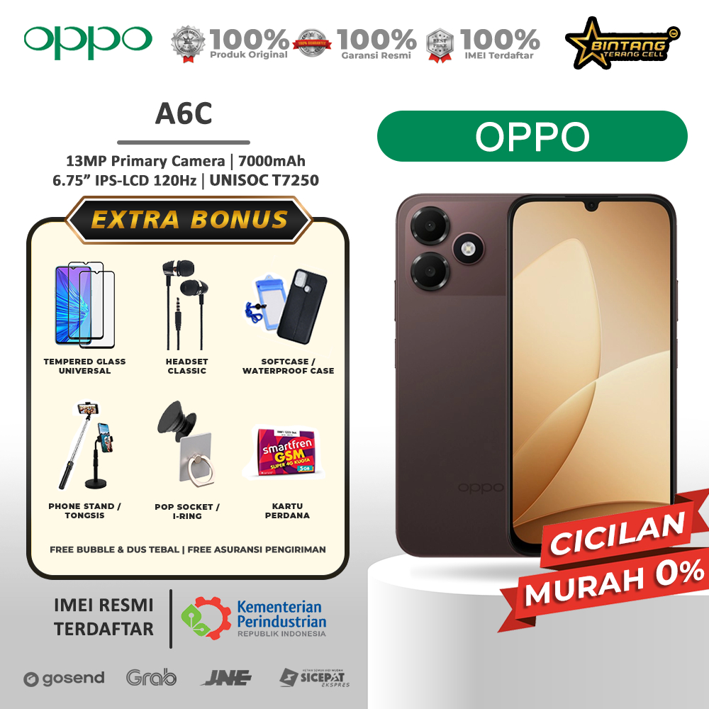 Oppo A6C Ram 4/64GB Ram 4/128GB Garansi Resmi