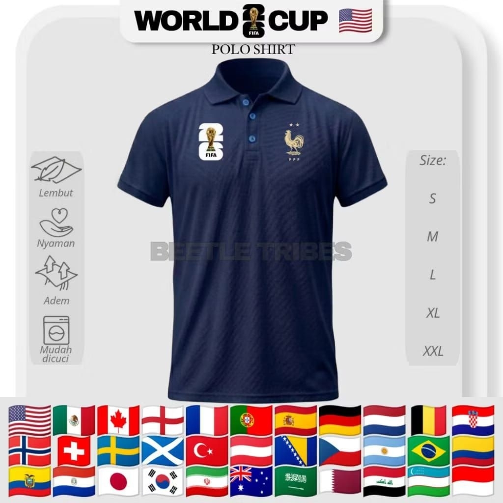 KAOS KERAH PIALA DUNIA 2026 KAOS SABLON PIALA DUNIA LENGAN PENDEK KAOS PIALA DUNIA 2026