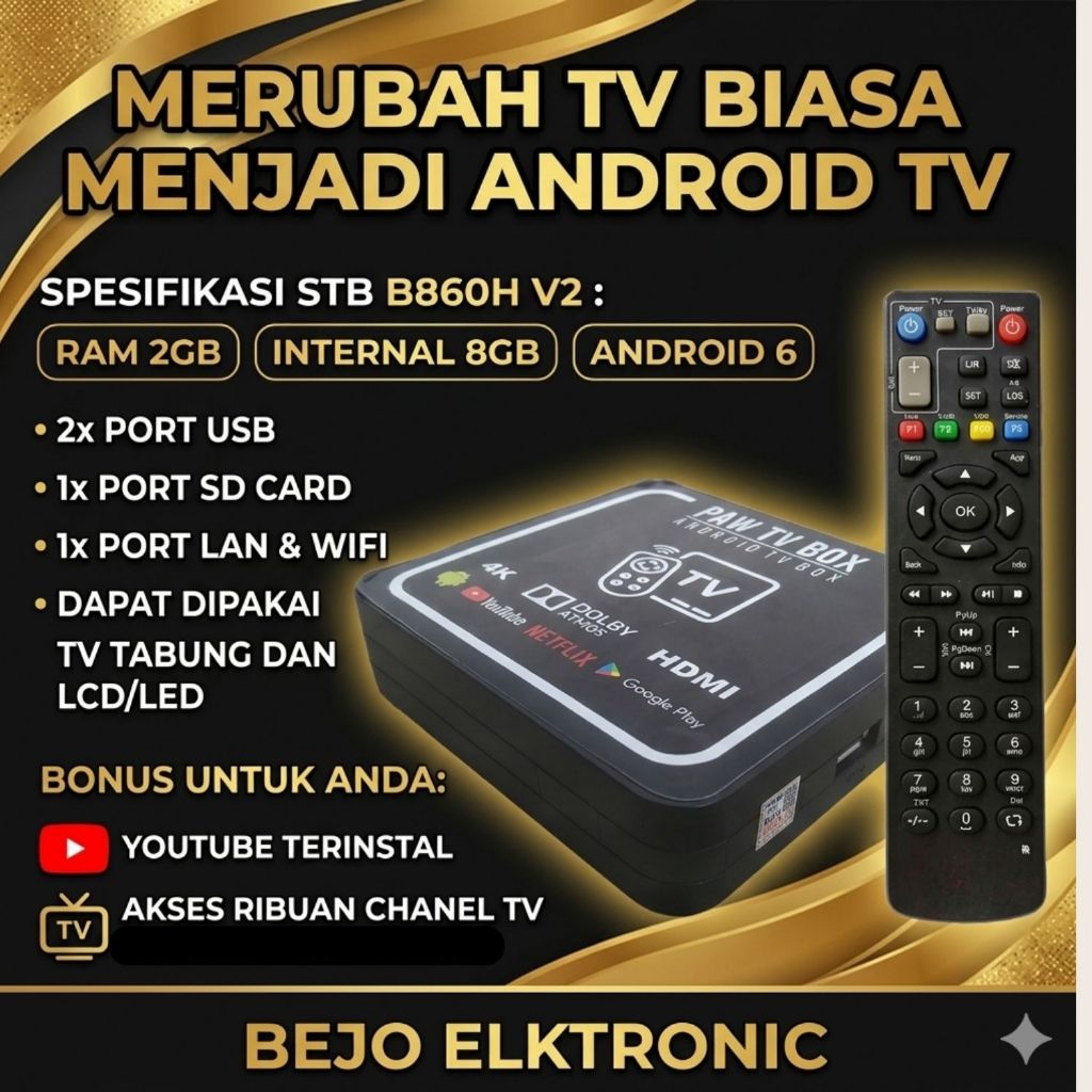 stb android internal 8 gb ram 2gb android 6