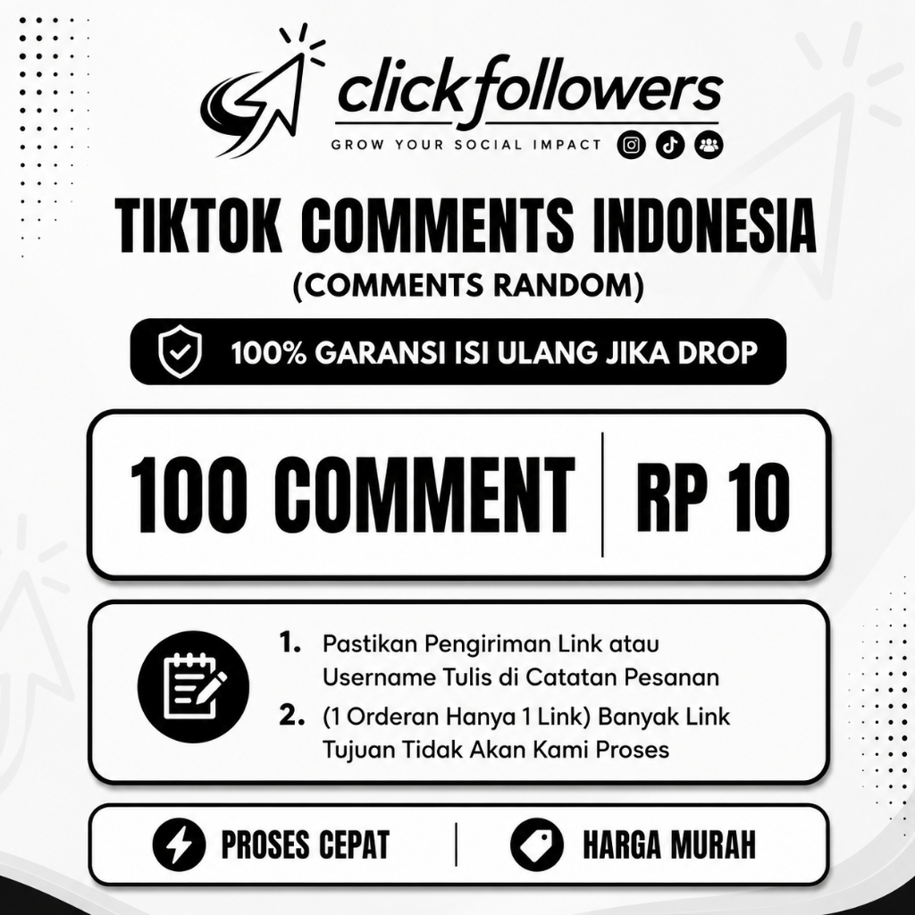 Komen Tiktok Comment Real Akun Indonesia - 100% Bergaransi Isi Ulang Bila Drop TT - COM