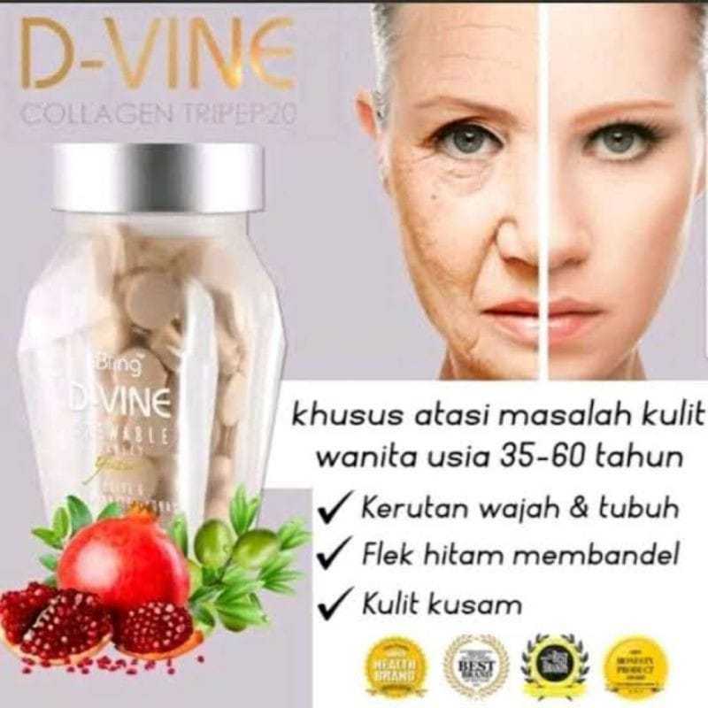 D-Vine Collagen 20 Butir - Ecer Asli Original, Membantu Mencerahkan Kulit