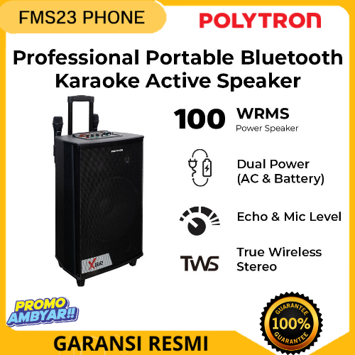 SPEAKER POLYTRON 15INC  Professional Portable Bluetooth Karaoke Speaker PAS PRO15F7 GARANSI RESMI