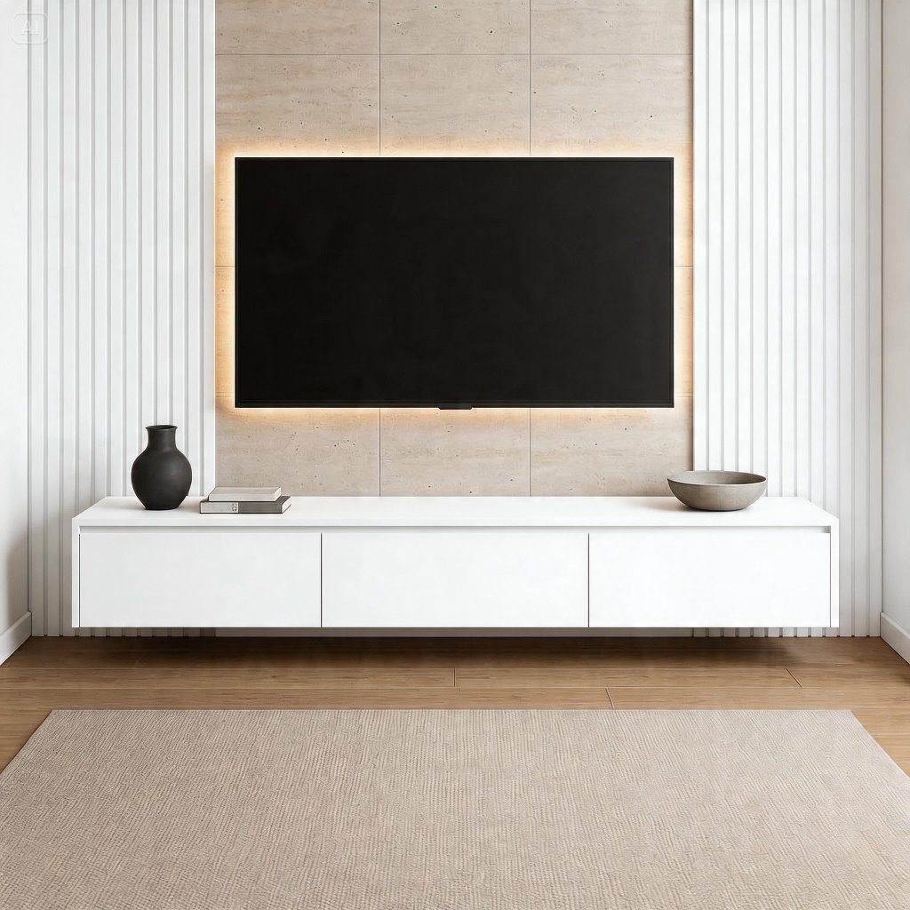 Meja TV Minimalis dengan Desain Modern dan Multifungsi