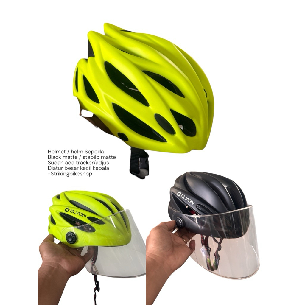 Elyon Helm Sepeda helmet MTB Fixie Tracker Adjus Available Black stabilo Matte