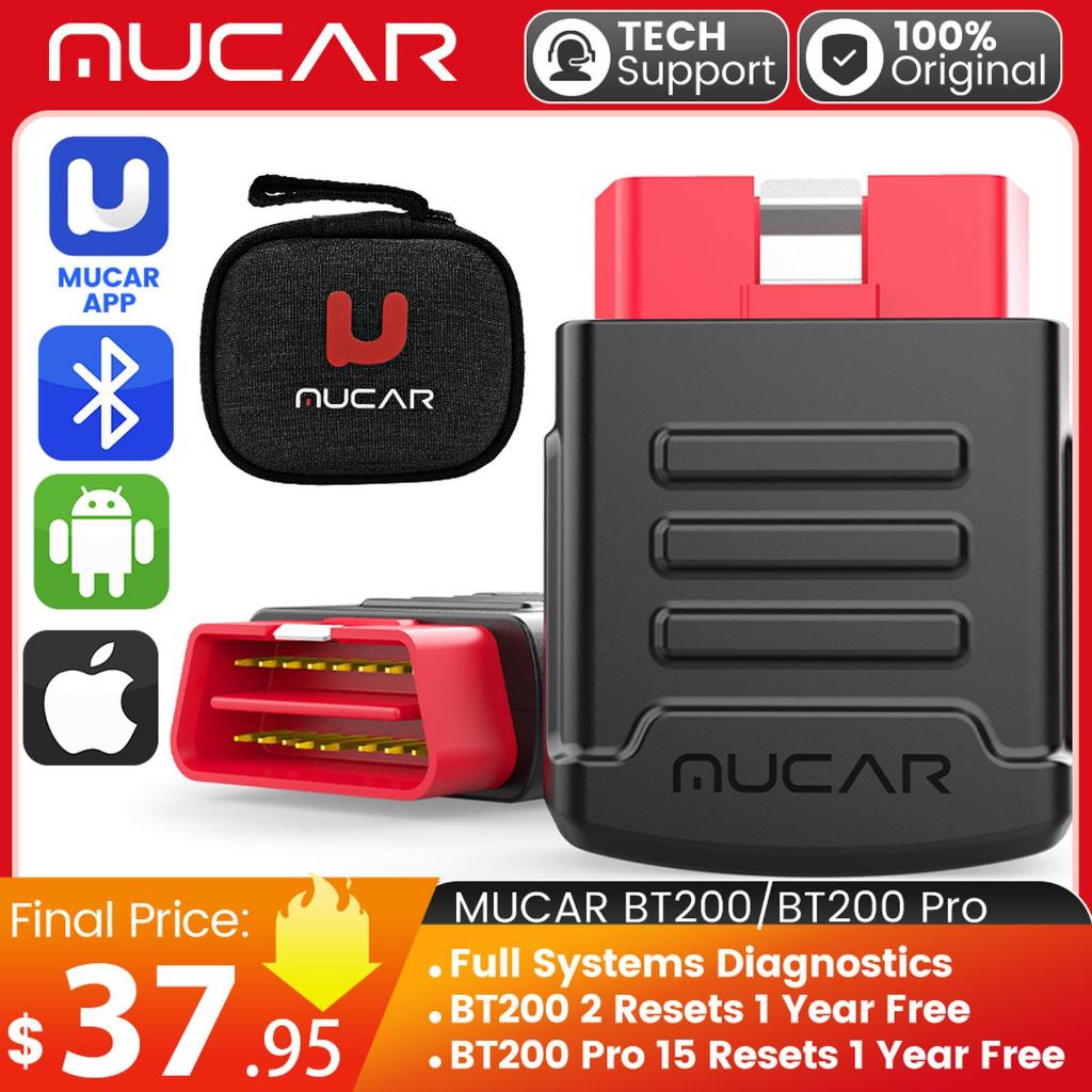 Best Seller MUCAR BT200/BT200 Pro OBD2 Diagnostic Tool Full System Diagnose Oil SAS 15 Reset Bluetoo