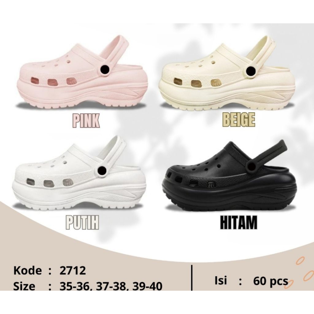 Sandal Baim Crocs Classic Bae Polos EVA Empuk Ringan Bakpao Baim Dewasa