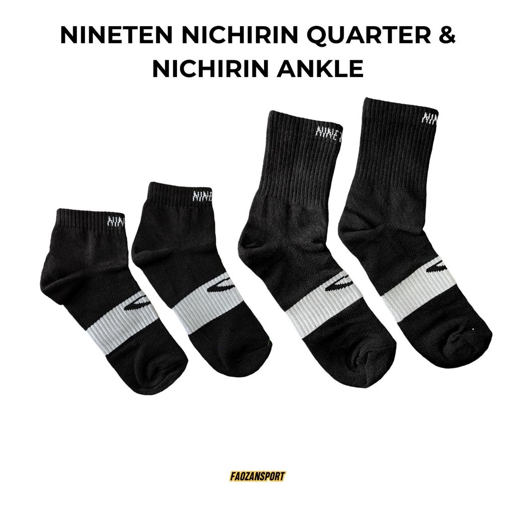 Kaos Kaki Nineten Nichirin Quarter Sport Running  Nichirin Ankle Gym Breathable Premium