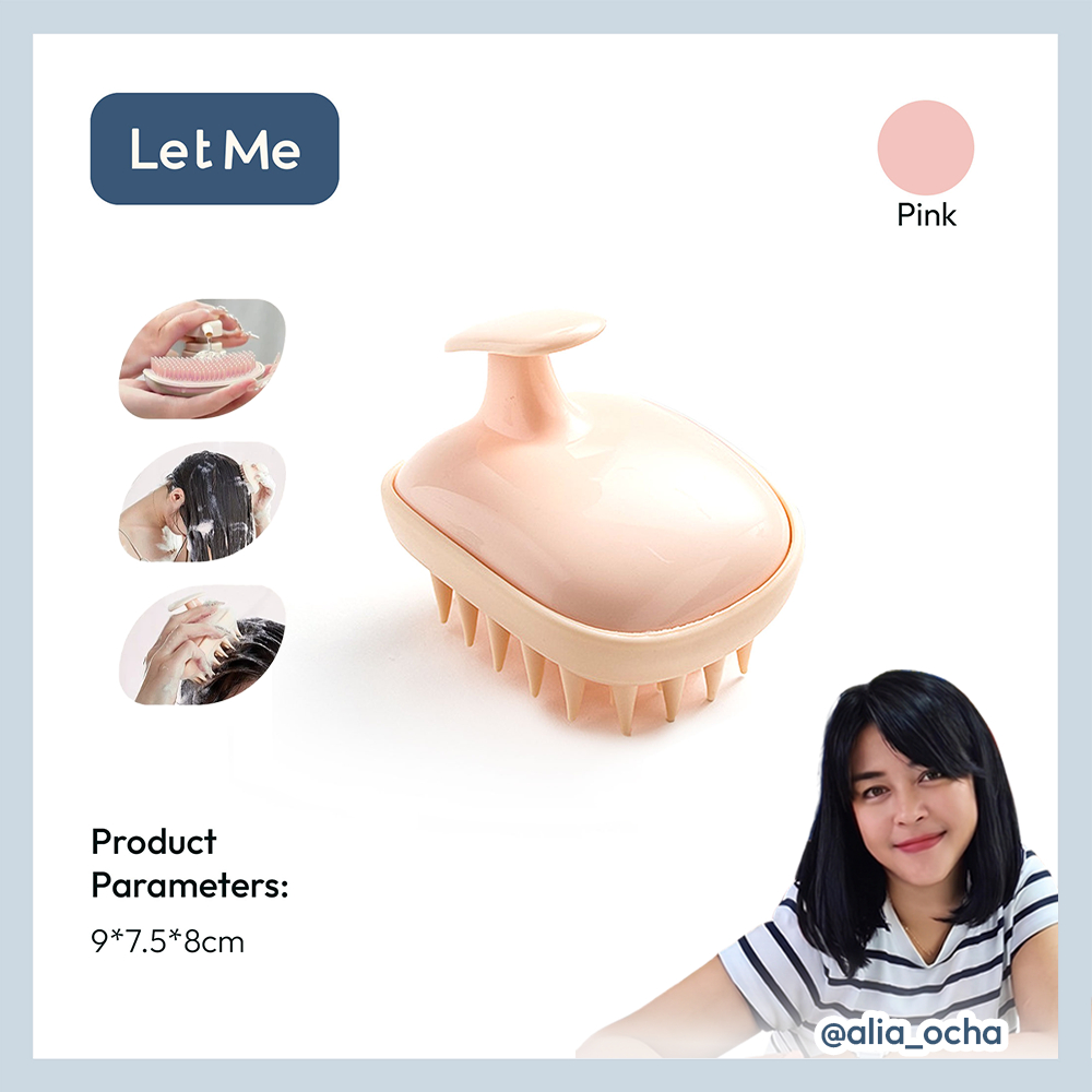 alia_ocha Sisir Keramas Silikon Pijat Kepala Scalp Brush Massager Perawatan Rambut Anti Ketombe Sika