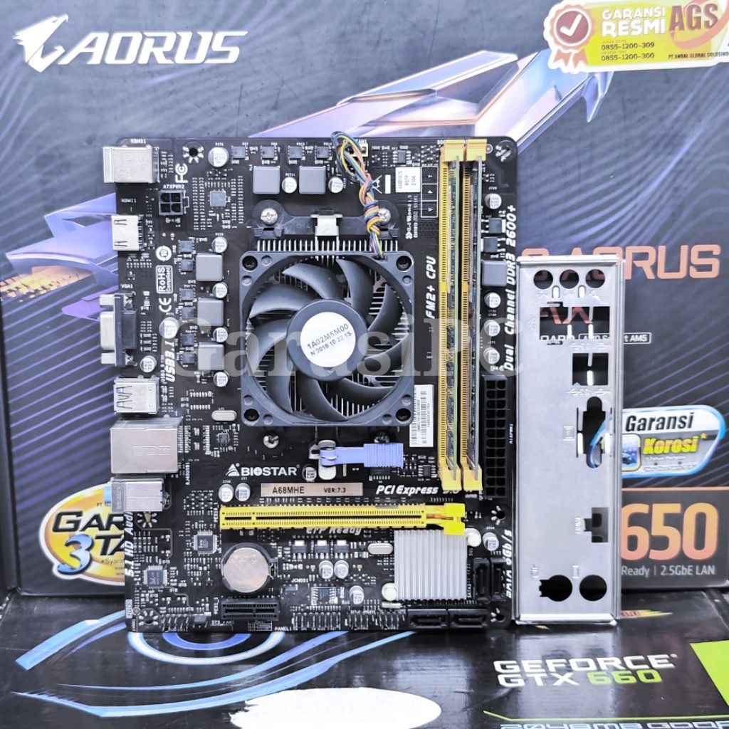 PAKET Motherboard AMD Biostar Socket FM2+ Processor AMD APU A4-6300 RAM 8GB DDr3