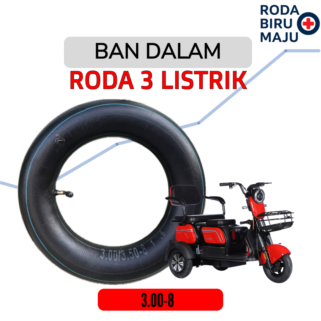 Ban Dalam Pentil Bengkok 3.00 - 8 Roda Tiga Listrik Sepeda Roda 3 Listrik Exotic Pacific Selis Viar 