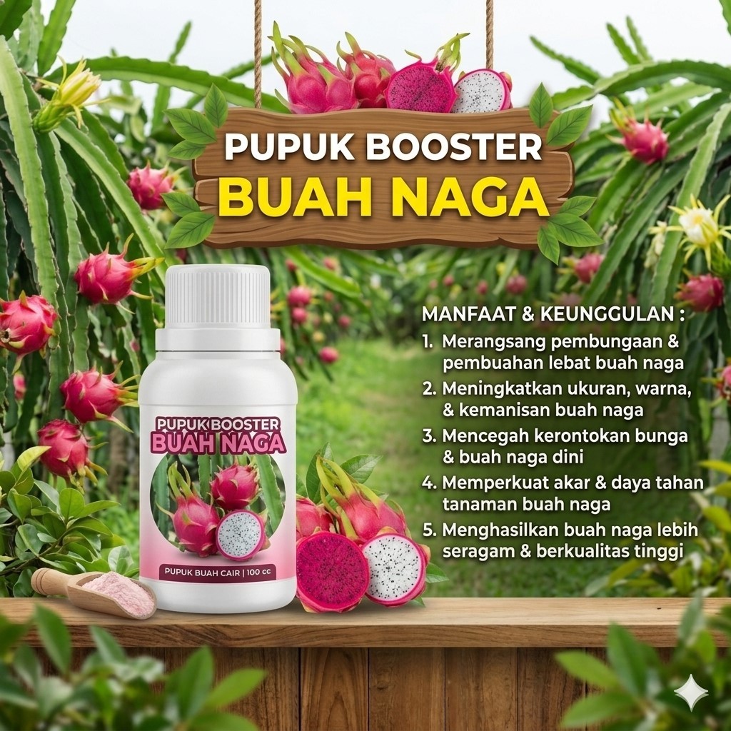 Pupuk Booster Buah Naga 100ml Perangsang Hormonik Cepat Berbuah Lebat Murni Fermentasi Organik