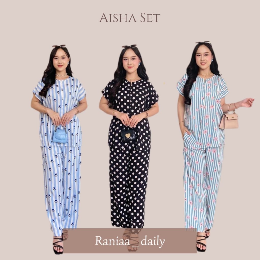 Hd.Id Aisha Set Babydoll Rayon Panjang Busui Ld 110
