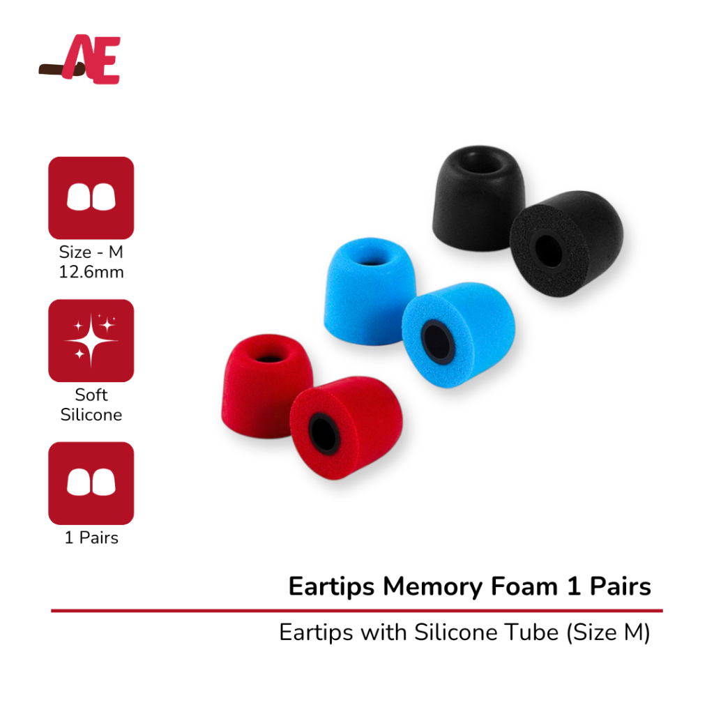 (Sepasang) Eartips Upgrade Memory Foam Eartips Premium Quality for KZ EDX Pro QKZ AK6 X Pro TRN MT1