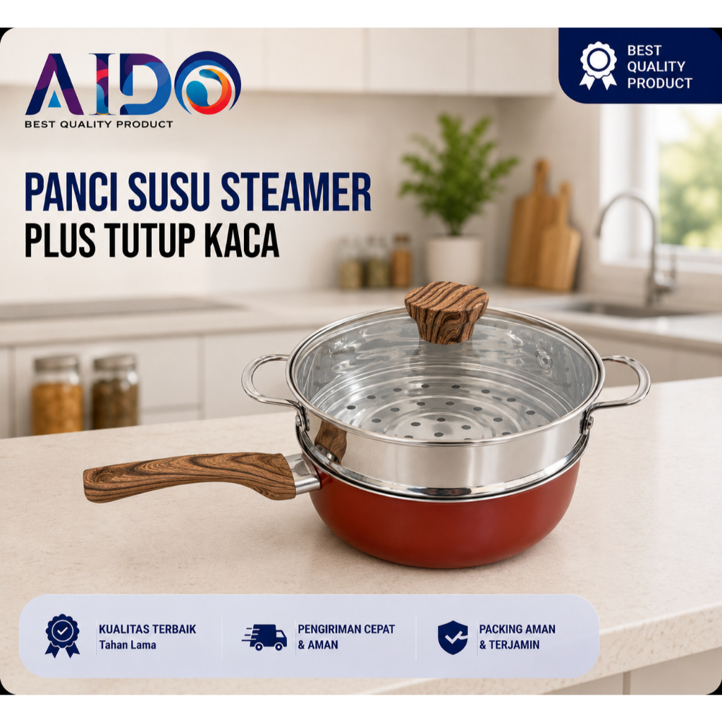 Panci Susu Dan Steamer - Set Panci Mpasi Bayi / Panci Susu Mpasi Bayi / Panci Susu Dengan Steamer