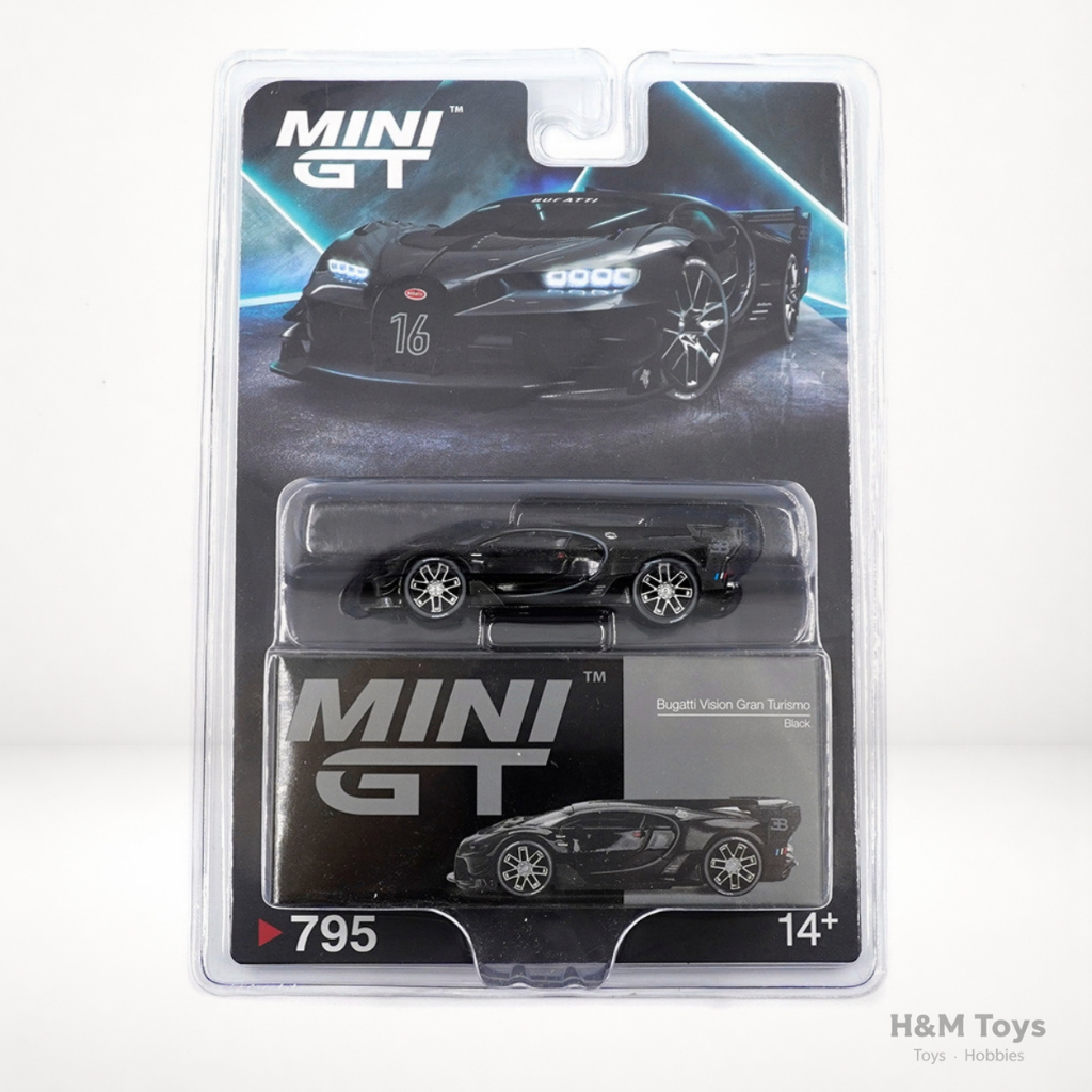 Mini GT Bugatti Vision Gran Turismo Black 1:64 Blister - Diecast Premium Bugatti
