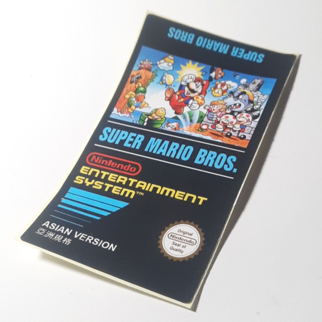 Kaset Nintendo NES Stiker Label Super Mario Bros Asian Utk Restorasi Repair Replacement Game Jadul