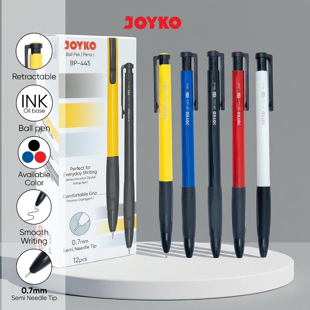 JOYKO Ball Pen Pulpen 1 Pack BP-445 0.7mm Isi 12 Pcs