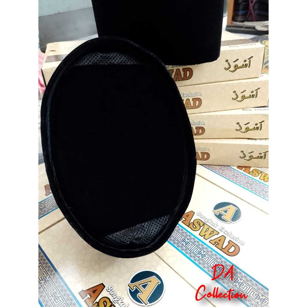 Peci Sholat Songkok Aswad Hitam Polos AC