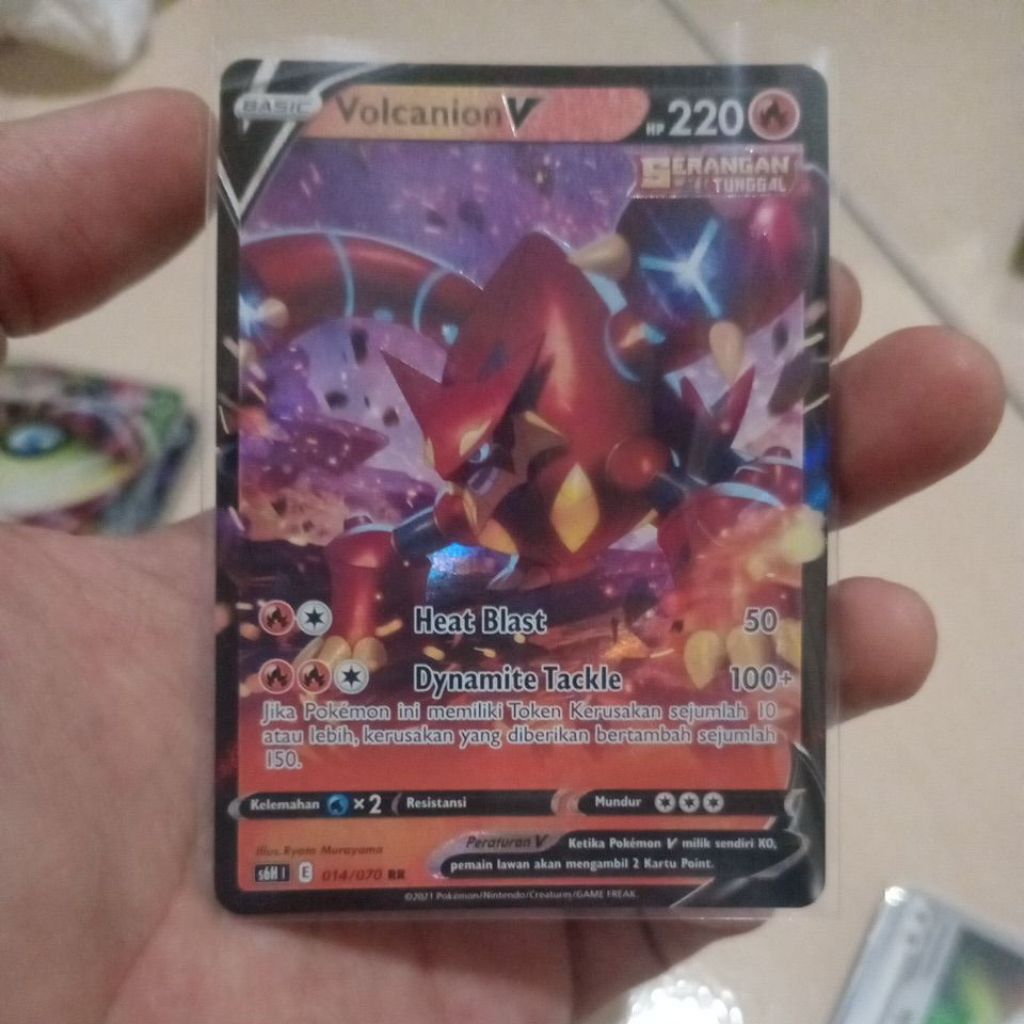 KARTU POKEMON VOLCANION V RR INDONESIA HOLO