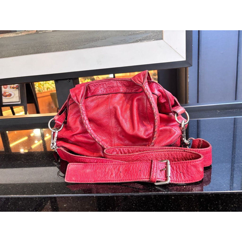 Tas Preloved Liebeskind Berlin Kulit Asli Original Sling Bag Shoulder Bag Wanita Merah Vintage