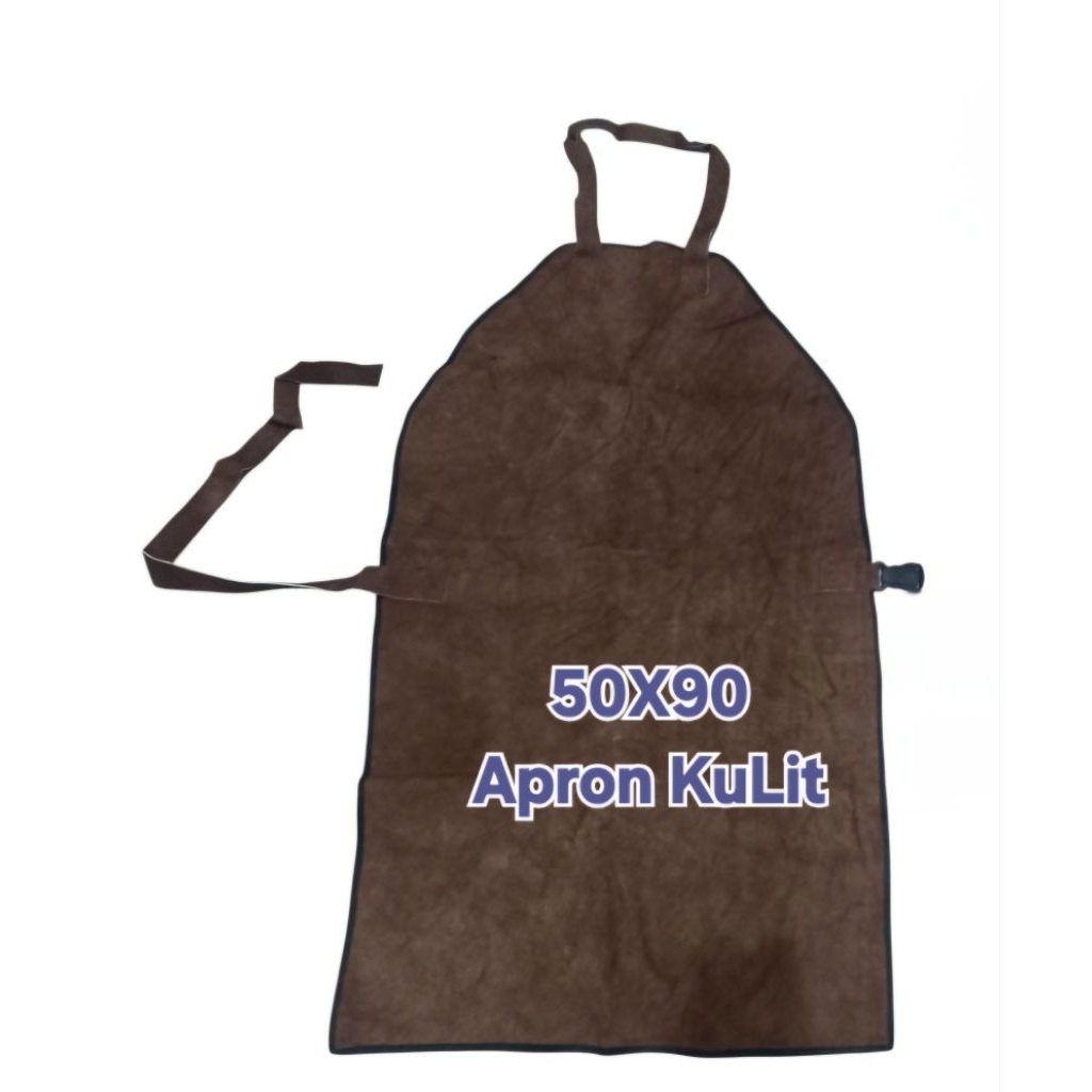 Apron Las Kulit Coklat Dada +Lengan