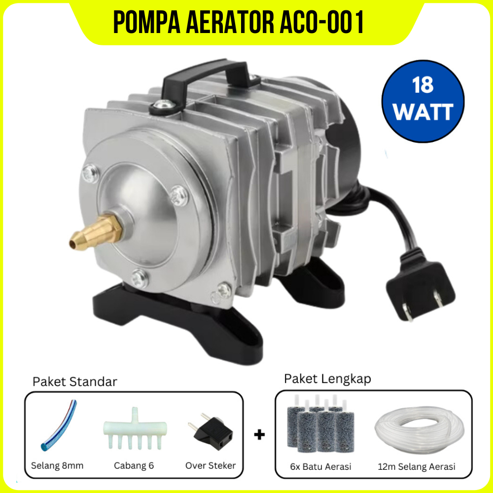 Pompa Aerator RISSEE ACO 001 Pompa Blower Kolam Pembuat Gelembung Udara Aerator Pump Akuarium Ikan