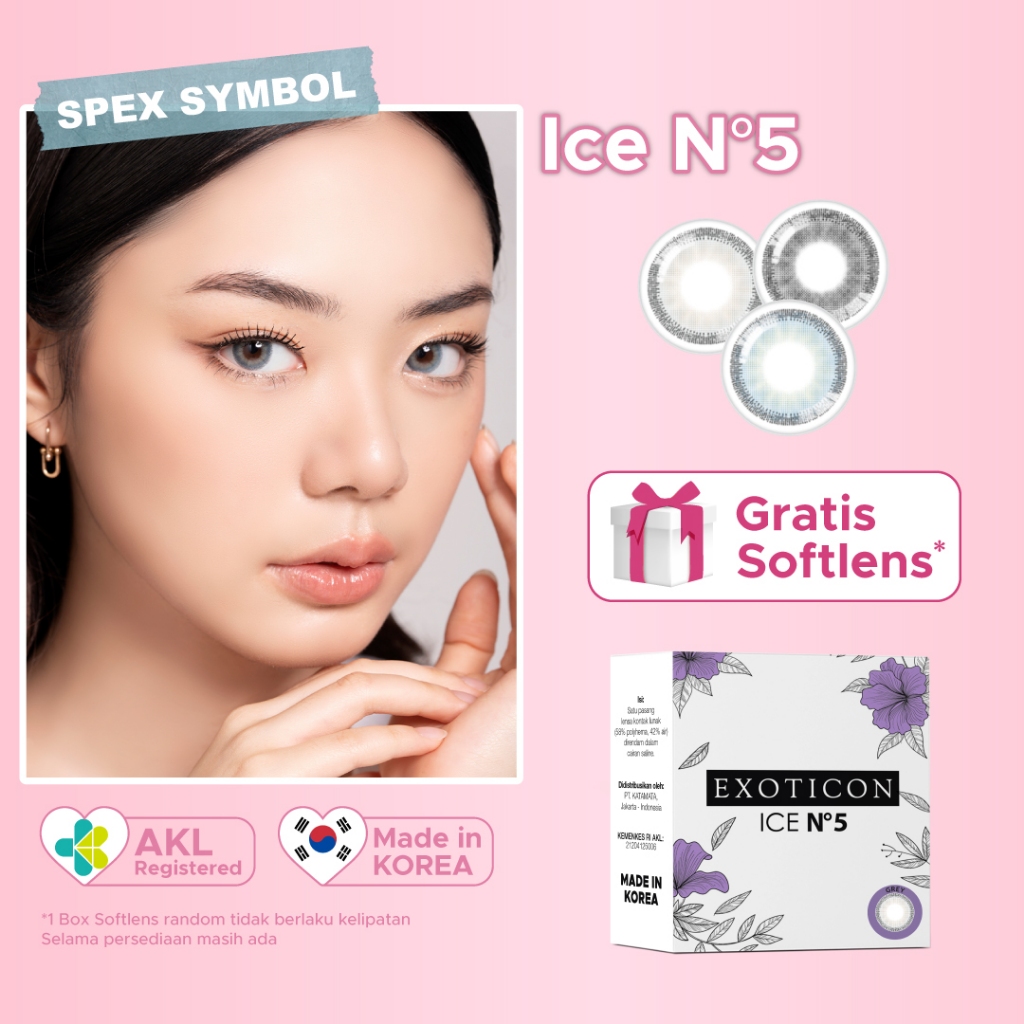 Softlens ICE N5 Varian Grey | Black | Blue By Exoticon | Soflens No Ring | Soflen Daily |Spex Symbol