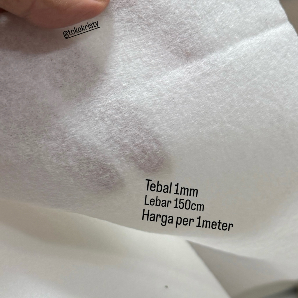 dakron press dakron felt tanpa lem 1mm lebar 150cm per 1meter