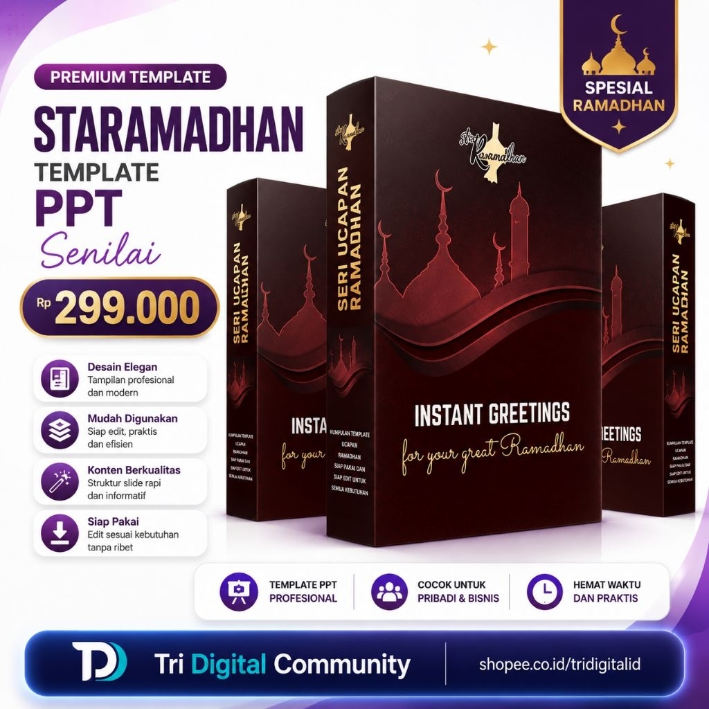 Star RAMADHAN 2021 PLR TEMPLATE DESAIN VIDEO FOTO ISLAMI PPT POWERPOINT PELUANG USAHA TOOL BISNIS- T