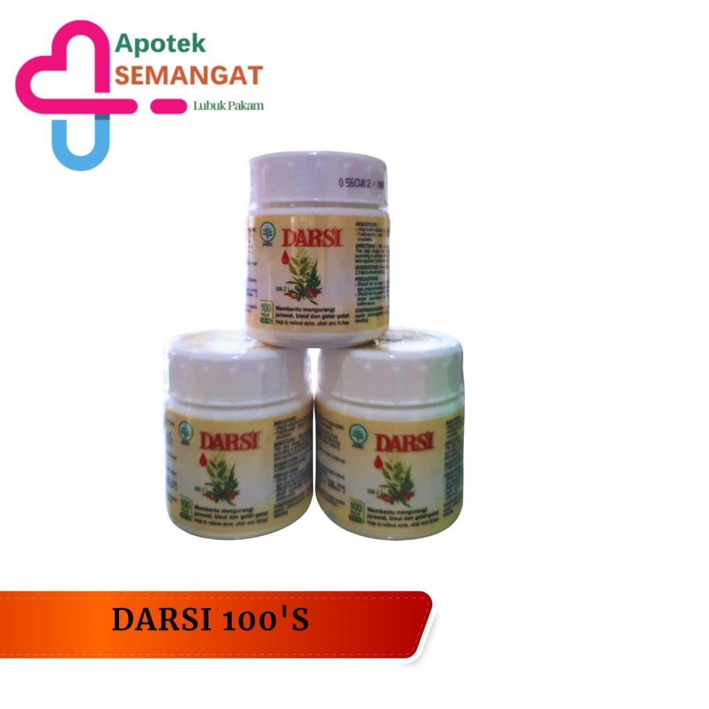 DARSI 100 Pil Kemasan BOTOL BOROBUDUR - Mengobati Jerawat Bisul dan Gatal