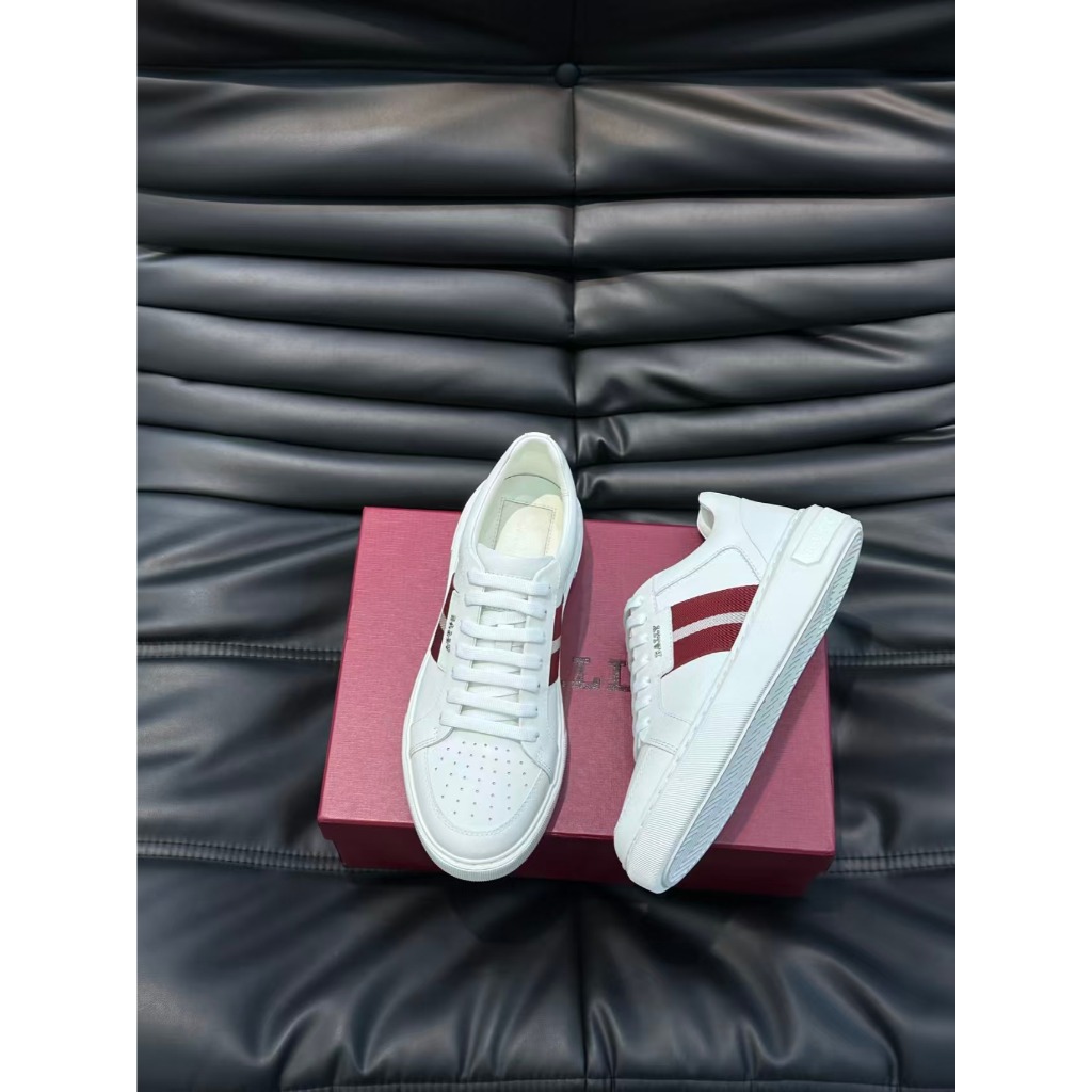 Bally New Classic Men's Versatile Calfskin Low-Top Casual Shoes, Sneakers  Size: 38-44