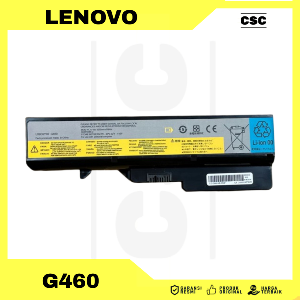 Baterai Laptop Lenovo G460 B470 B475 B475A B475G B470A B470G B570 B570A