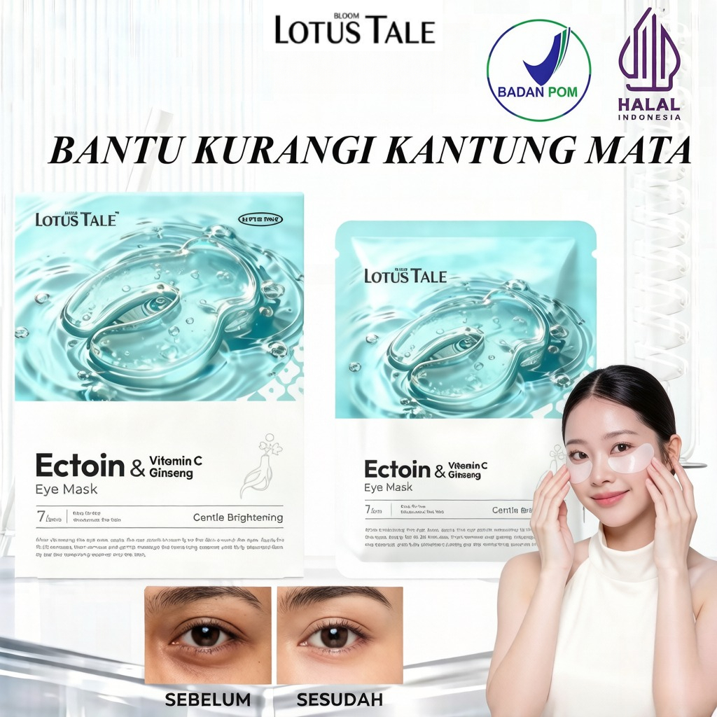 LOTUS TALE Ectoin Eye Patch, Mata Panda, Kantung Mata, Mata Lelah, Kerutan Halus, Eye Mask BPOM