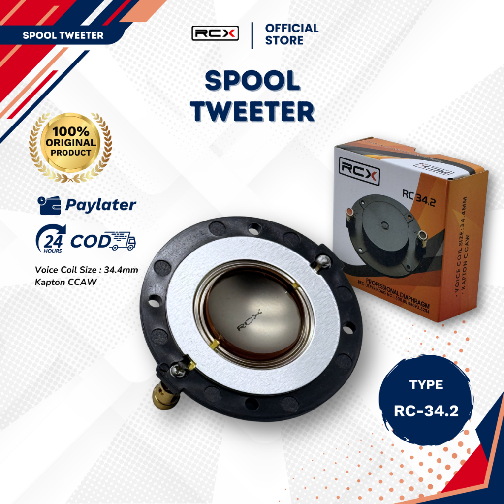 Spul Tweeter RCX RC-34.2 Original - Voice Coil Driver 34.4mm N350 BMA RCF Suku Cadang Twitter High Q