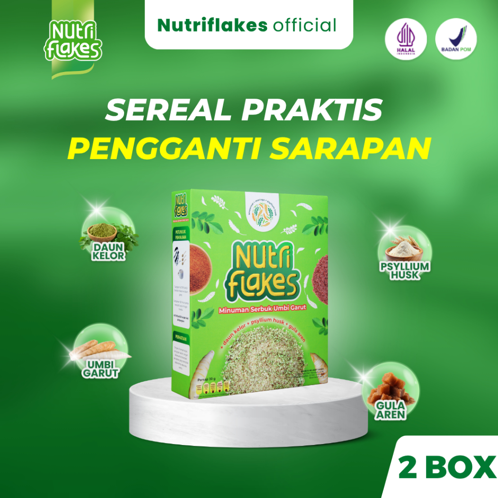 Nutriflakes Sereal Pengganti Sarapan Aman untuk Lambung Paket 2 Box