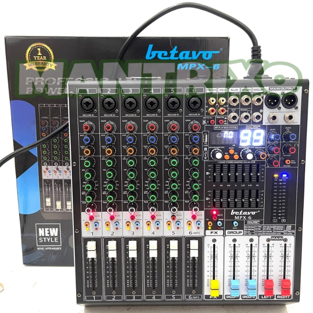 Power Mixer Betavo Audio MPX - 6 6Channel Original Professional Power Mixer MPX6 Mixing 6 Bagus ( Bi