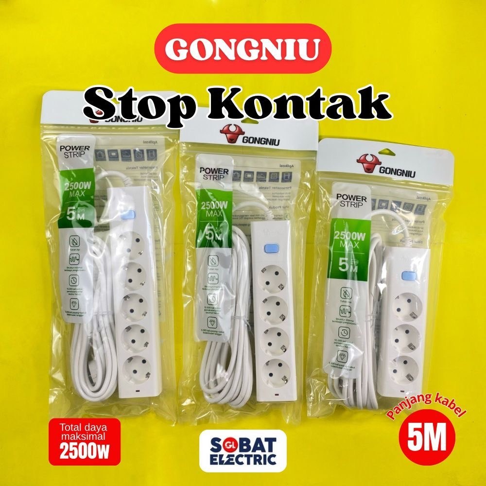 Goneo Stop Kontak Multi Switch On Off - Gongniu Goniu Colokan Plus