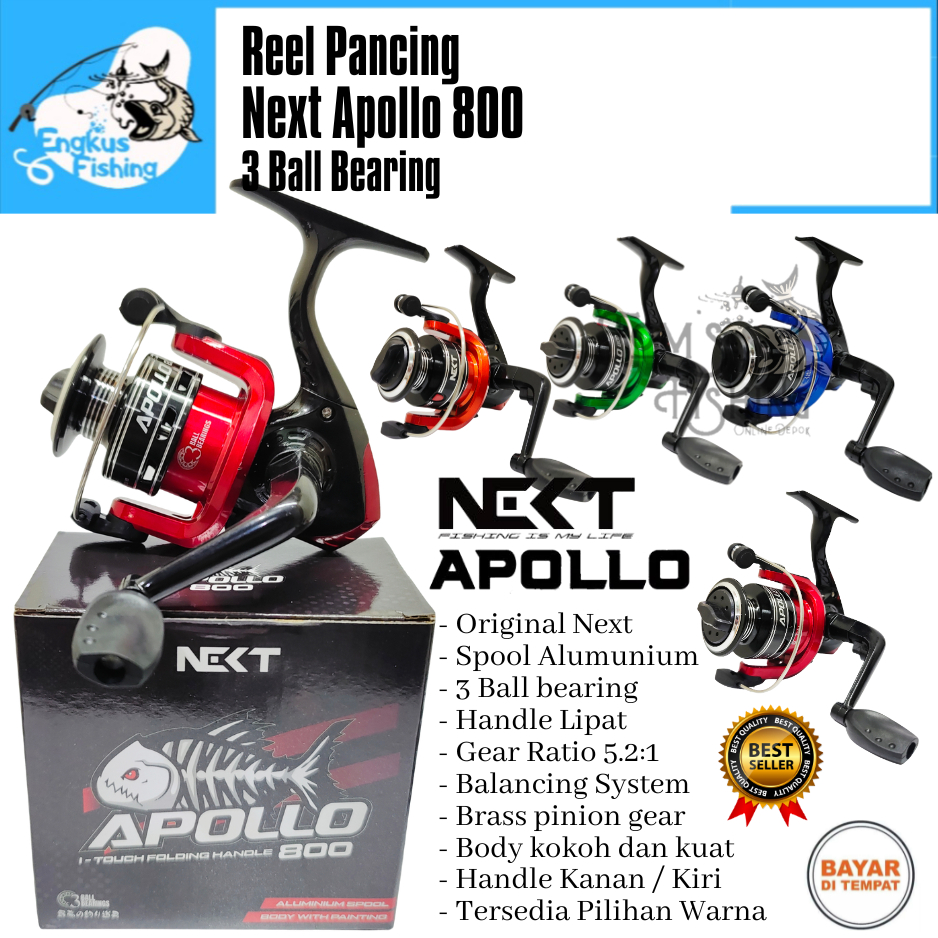 BIG PROMO REEL PANCING NEXT APOLLO 800 ALUMINIUM (3 BEARING) MURAH - ENGKUS FISHING