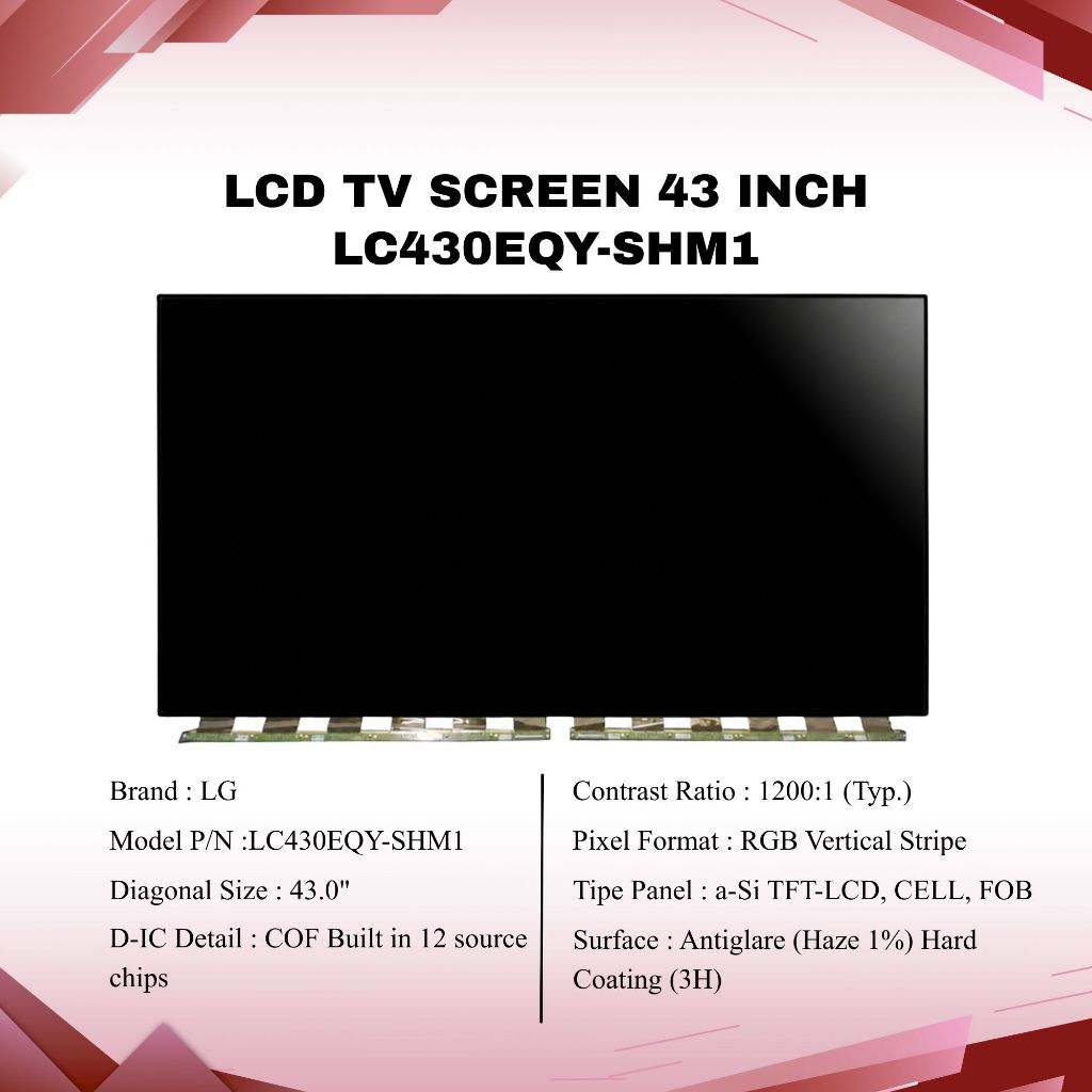 LG LCD TV SCREEN 43  INCH ORIGINAL #3 LC430EQY-SHM1 LC430EQY-SKA1 LC430EQY-SKM1 LC430EQY-SMA8