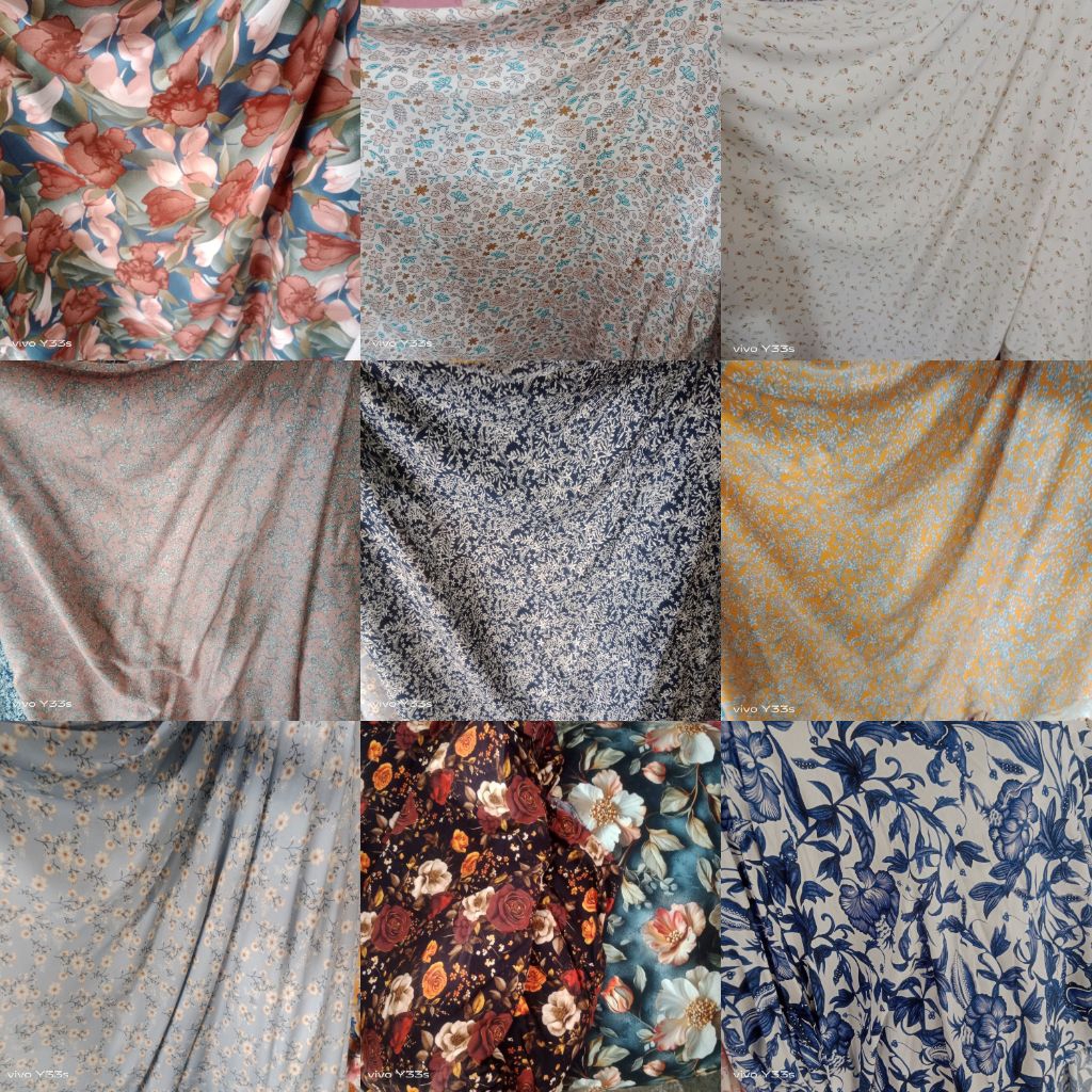 { 0.5" Meter }_Kain Katun Rayon Viscose Motif Premium Import - Kain Rayon Lembut Dan Adem - Kain Ray