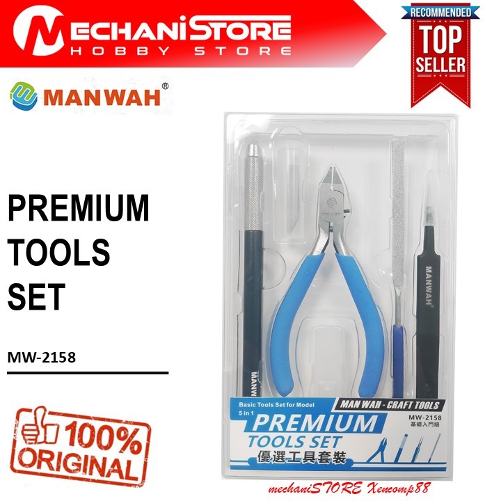 MANWAH Premium Tools Set 5 in 1 - Nipper Pinset Pencutter Amplas